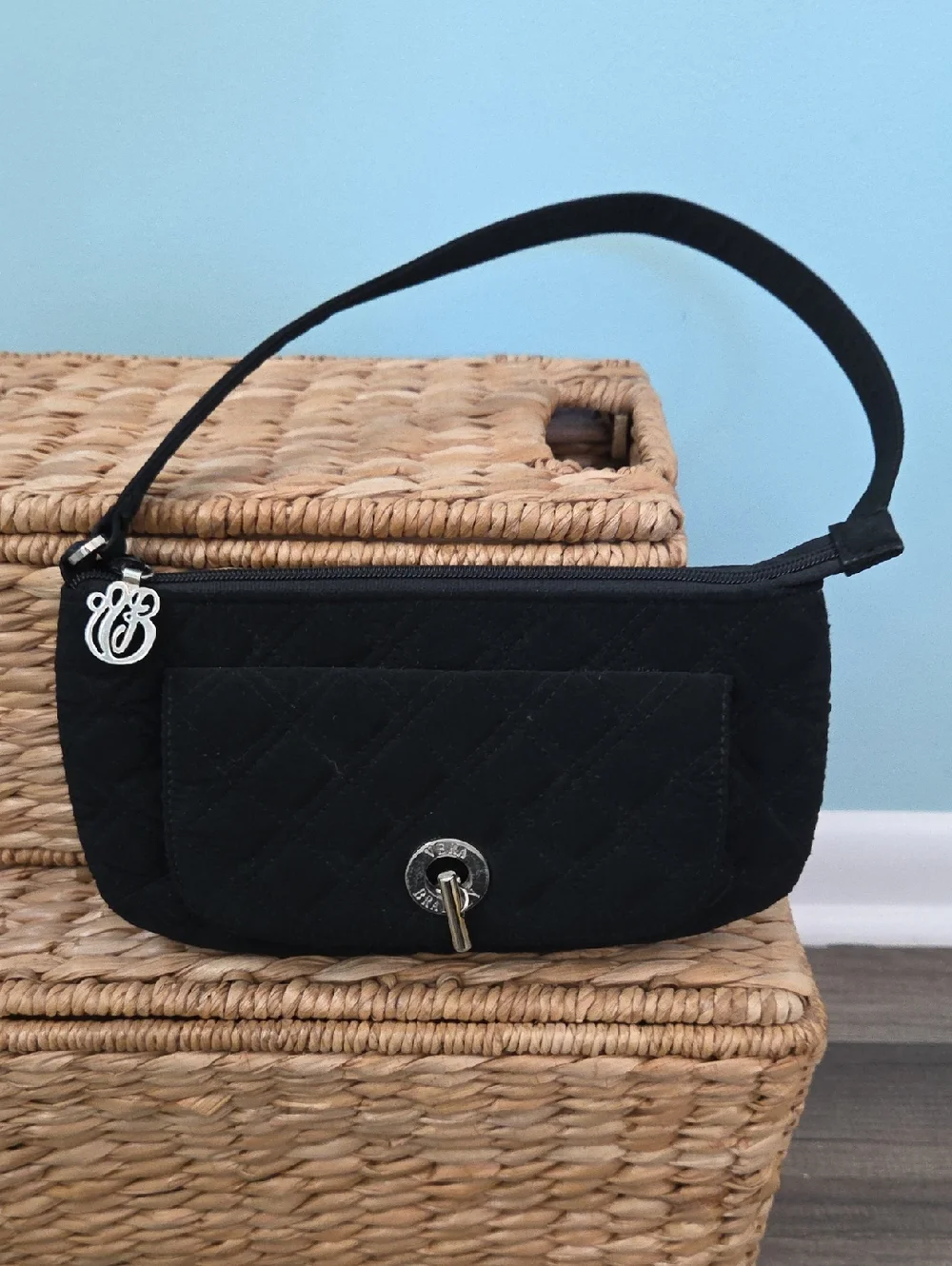 Vera Bradley Black Quilted Mini Shoulder Bag